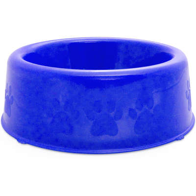 Comedouro Plástico Patinhas Azul Raças Pequenas