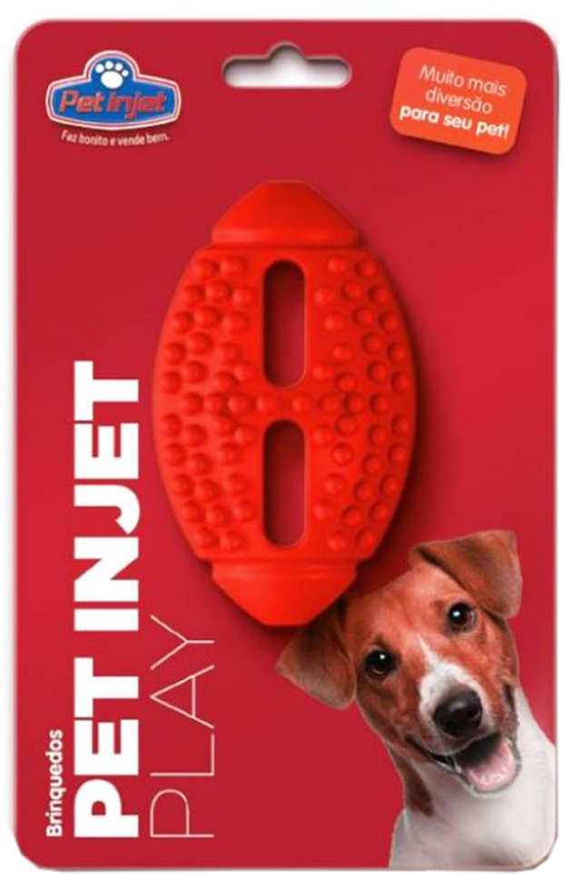 Brinquedo Pet Play Bola de Futebol Americano Vermelho - Tam. Único