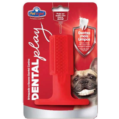 Escova Dental Play Vermelho para Cães