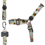 Conjunto Peitoral Antipuxão e Guia Donuts para Cães - Tam. G