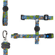 Peitoral H e Guia Pets Azul para Cães - Tam. M
