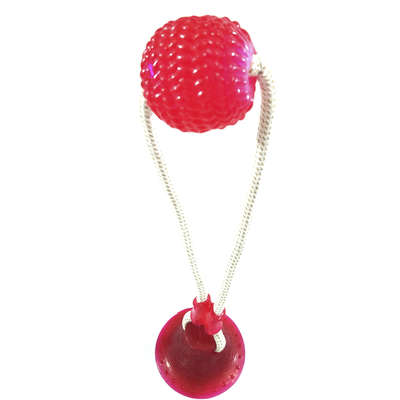 Brinquedo Mordedor Bola com Ventosa Rosa para Cães