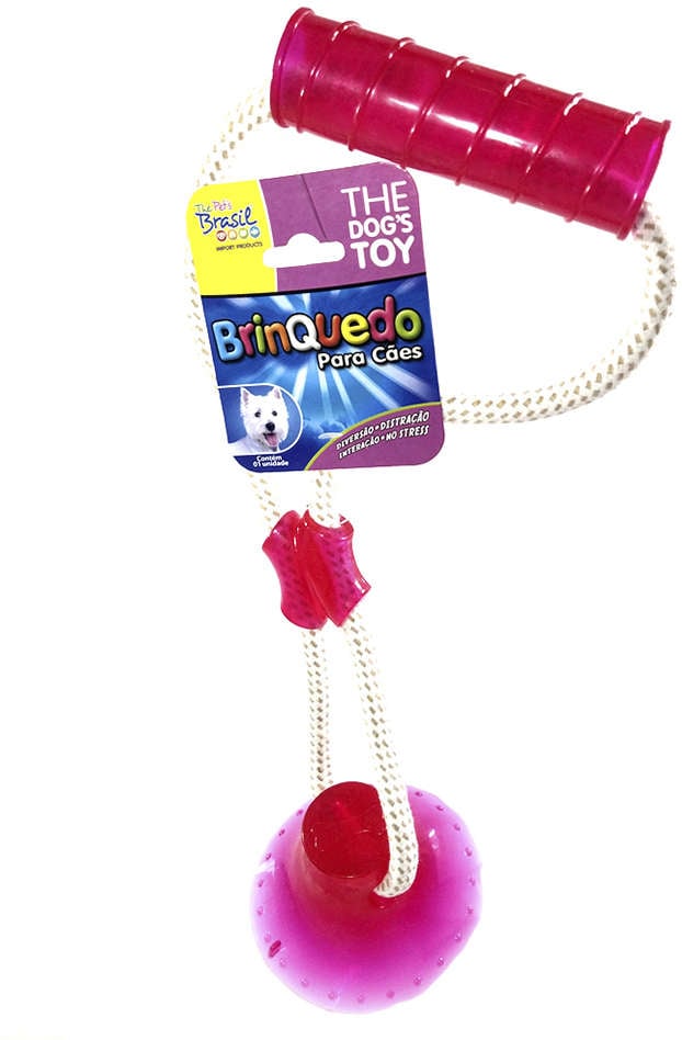 Brinquedo Mordedor Puxador Ventosa Rosa para Cães- Tam. Único