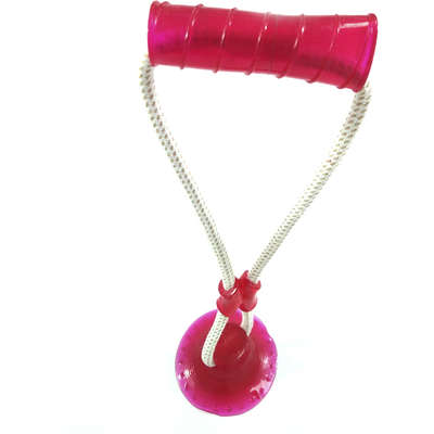 Brinquedo Mordedor Puxador Ventosa Rosa para Cães