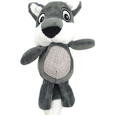 Brinquedo Pelúcia Raposa Cinza para Cães