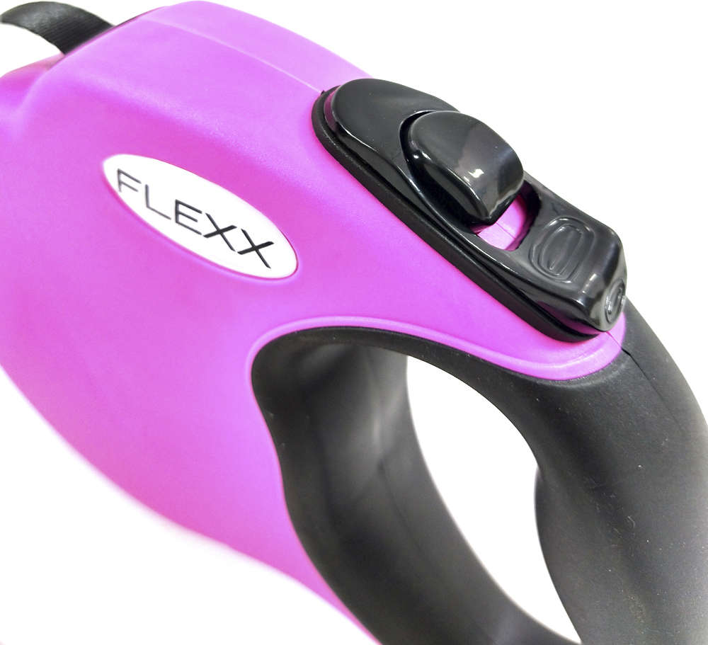 Guia Retrátil Flexx Rosa - Tam. G