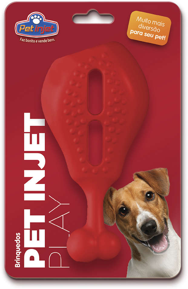 Brinquedo Pet Play Coxa de Frango Vermelho - Tam. Único