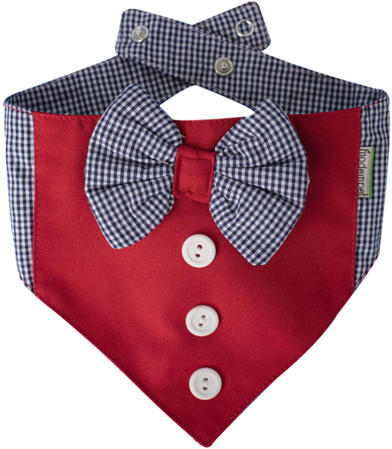 Bandana Gravata Borboleta Vermelha para Cães - Tam. Único