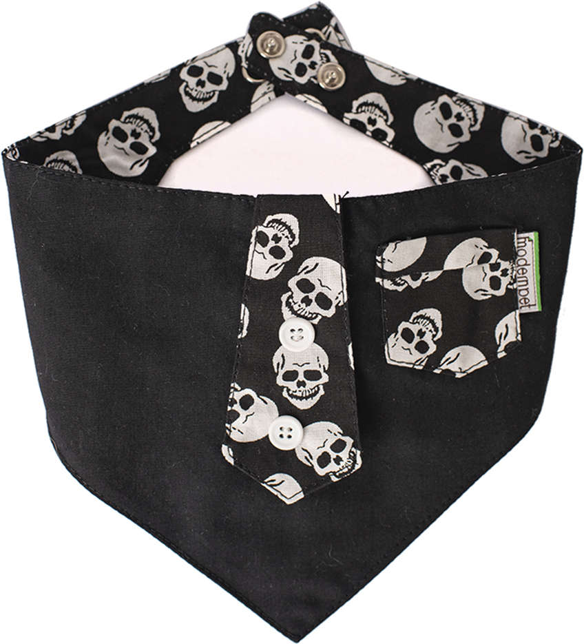 Bandana com Bolso Caveira para Cães - Tam. Único