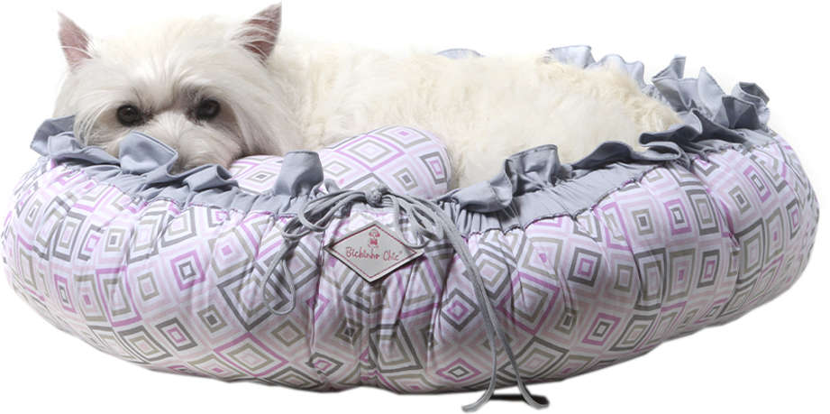 Cama Love Cinza com Rosa - Tam. P