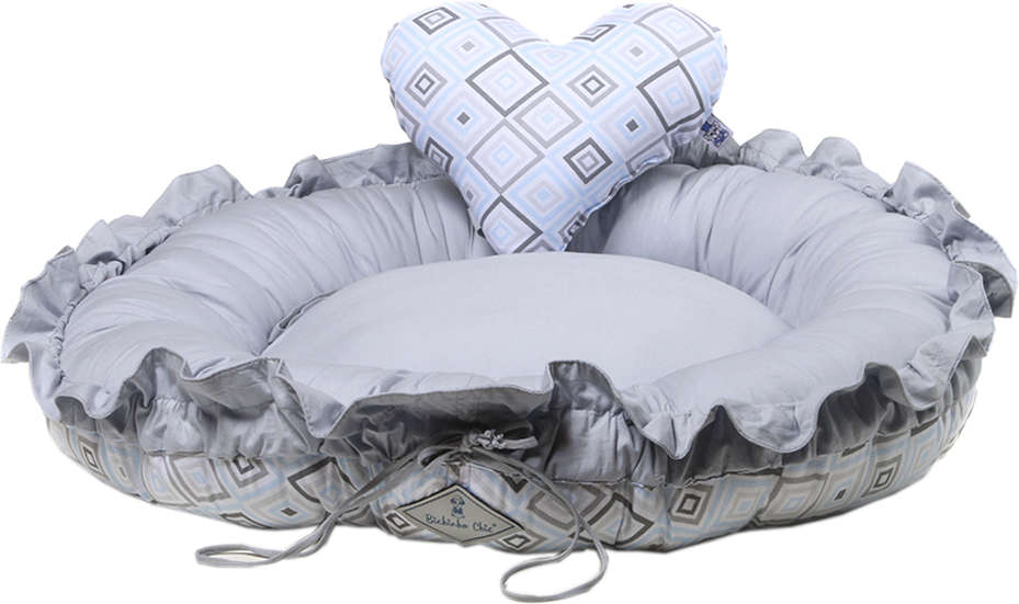 Cama Love Cinza com Azul - Tam. P