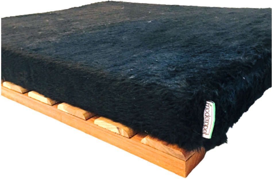 Cama Deck Madeira com Almofada Compacta Pelúcia Preto - Tam. M