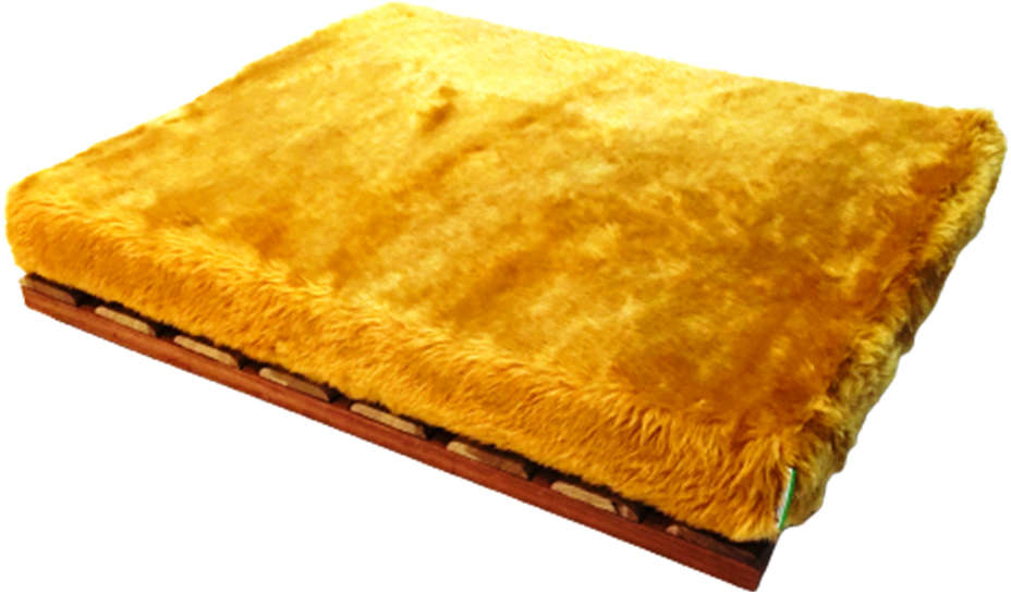 Cama Deck Madeira com Almofada Compacta Pelúcia Caramelo - Tam. G