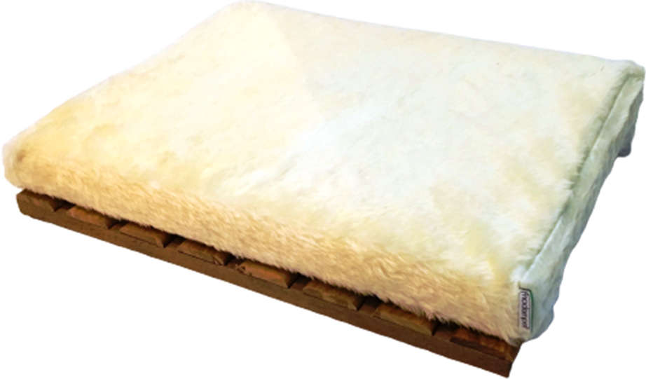 Cama Deck Madeira com Almofada Compacta Pelúcia Creme - Tam. M