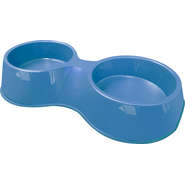 Comedouro Duplo Furacão Pet Pop Plástico Azul - 2 Litros