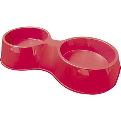 Comedouro Duplo Furacão Pet Pop Plástico Vermelho