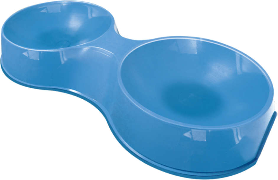 Comedouro Duplo Furacão Pet Pop Azul para Gatos - 190 mL