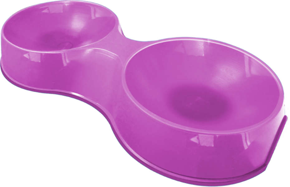 Comedouro Duplo Furacão Pet Pop Rosa para Gatos - 190 mL