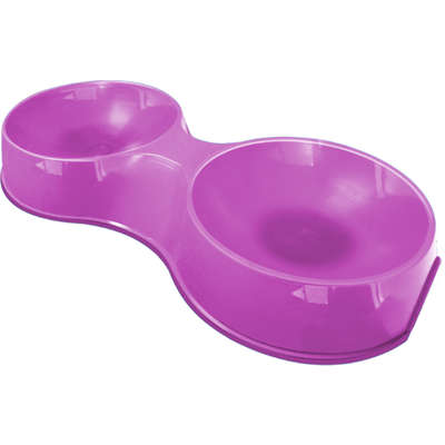 Comedouro Duplo Furacão Pet Pop Rosa para Gatos