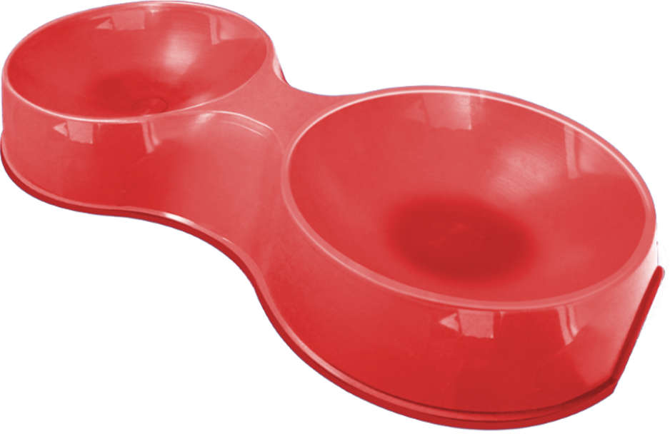 Comedouro Duplo Furacão Pet Pop Vermelho para Gatos - 190 mL