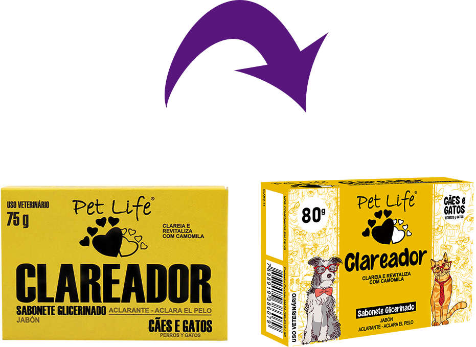 Sabonete Clareador Pet life para Cães e Gatos - 80 g