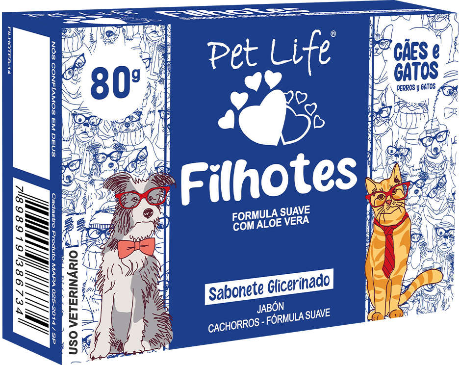 Sabonete Filhotes Pet life para Cães e Gatos - 80 g