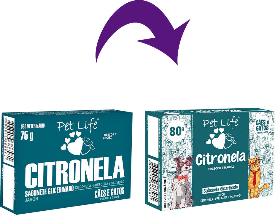 Sabonete Citronela Pet life para Cães e Gatos - 75 g