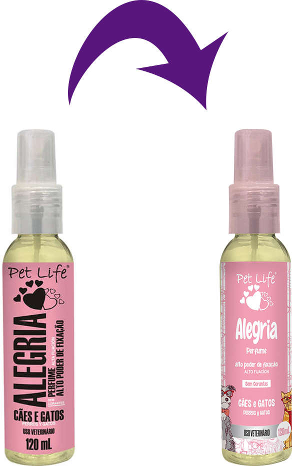 Perfume Alegria Pet life para Cães e Gatos - 120 ml