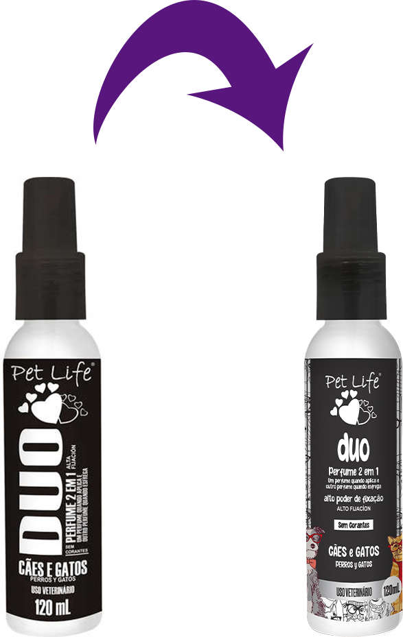 Perfume Duo Pet life para Cães e Gatos - 120 ml