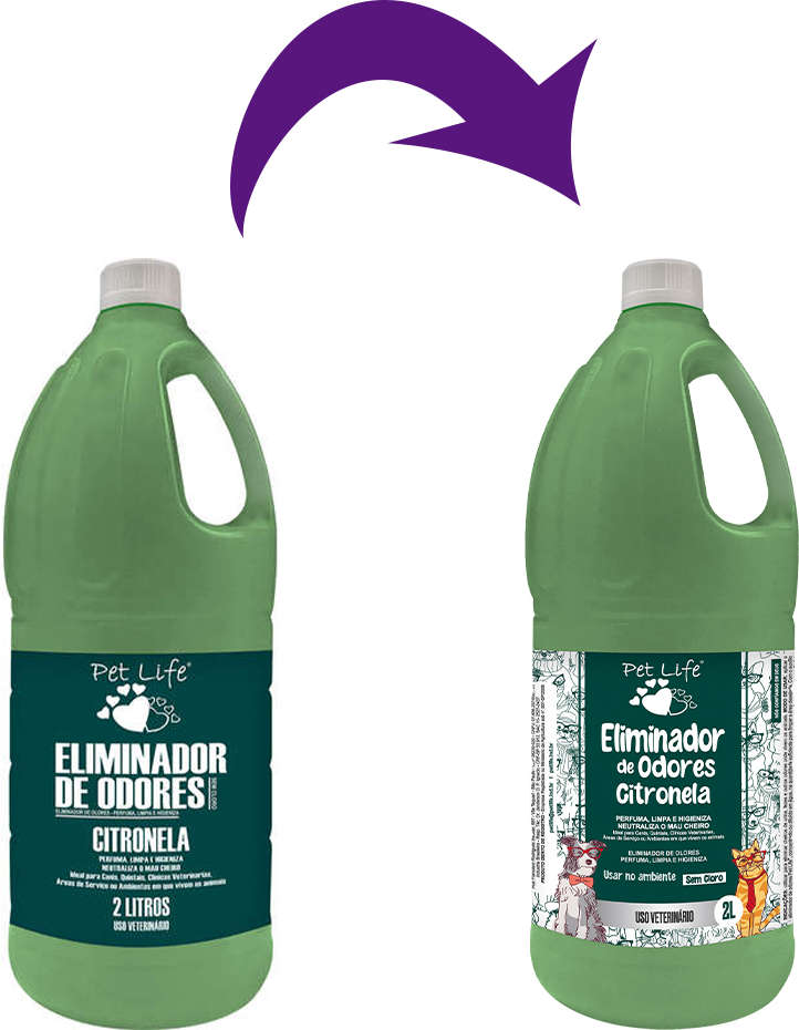 Eliminador de Odor Pet Life Citronela - 2 Litros