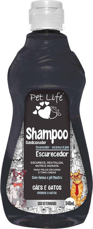 Shampoo Condicionador para Cães e Gatos Escurecedor com Lanolina Henna Pet Life - 540 mL
