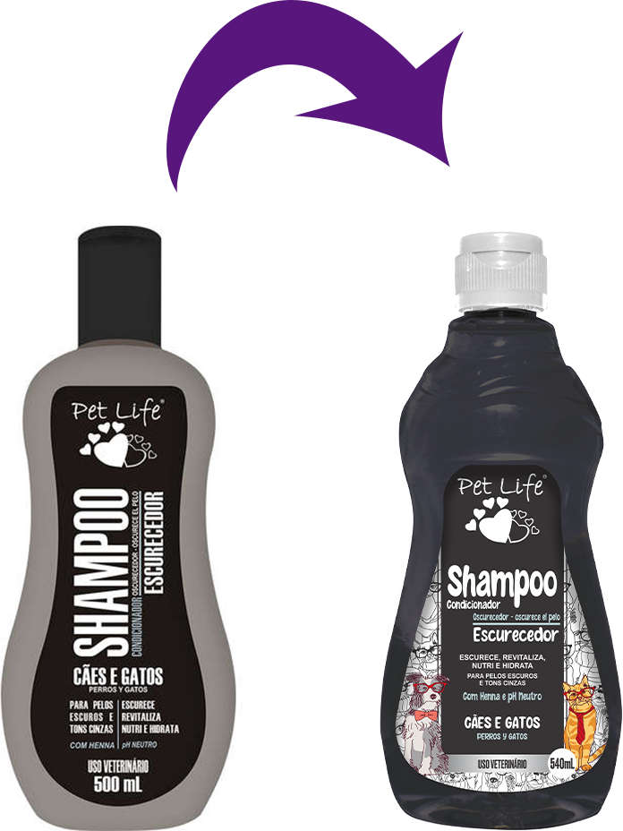 Shampoo Condicionador para Cães e Gatos Escurecedor com Lanolina Henna Pet Life - 540 mL