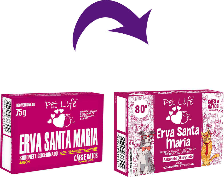 Sabonete Pet Life Erva Santa Maria para Cães e Gatos - 80 g