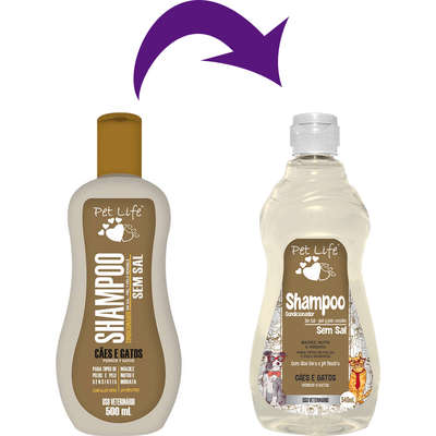 Shampoo Condicionador P/ Cães e Gatos Sem Sal - 500 mL