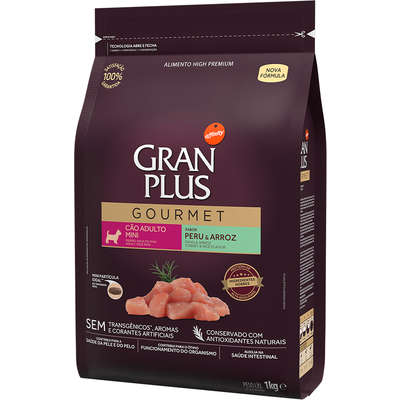 Ração Seca Affinity GranPlus Gourmet Peru & Arroz para Cães Adultos Raças Mini