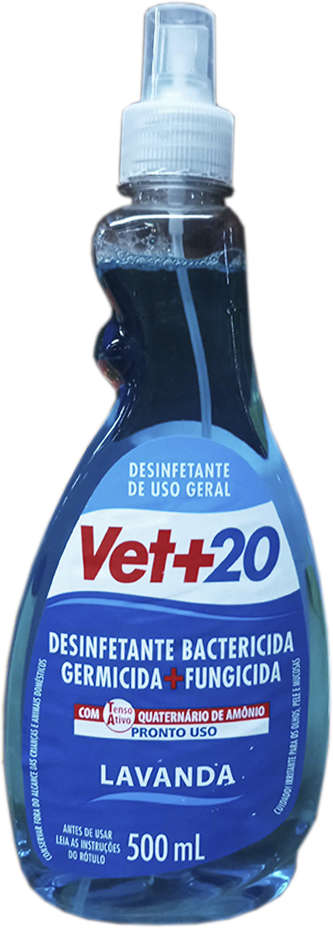 Desinfetante Bactericida Vet+20 Germicida + Fungicida Spray Lavanda - 500 mL