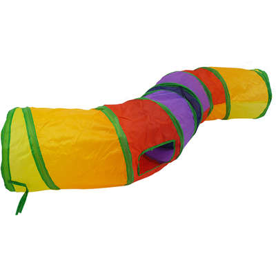 Brinquedo Túnel Dobrável em "S" Colorido para Gatos