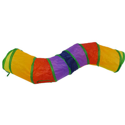 Brinquedo Túnel Dobrável em "S" Colorido para Gatos