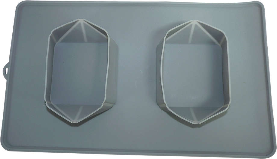 Comedouro e Bebedouro Silicone Quadrado Cinza - Tam. Único