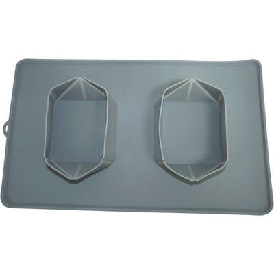 Comedouro e Bebedouro Silicone Quadrado Cinza