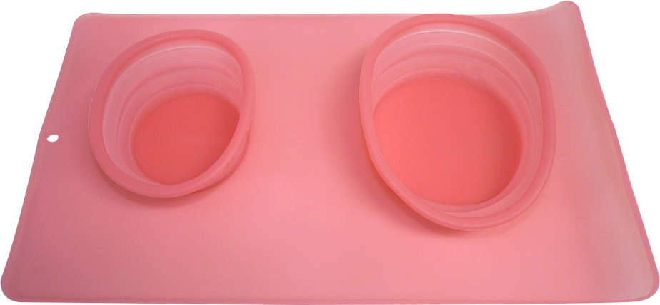 Comedouro e Bebedouro Silicone Redondo Rosa - Tam. Único