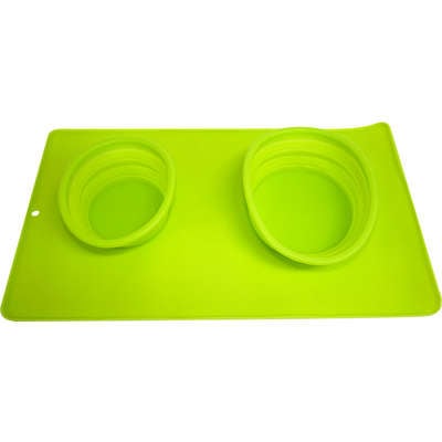Comedouro e Bebedouro Silicone Redondo Verde