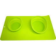 Comedouro e Bebedouro Silicone Redondo Verde - Tam. Único