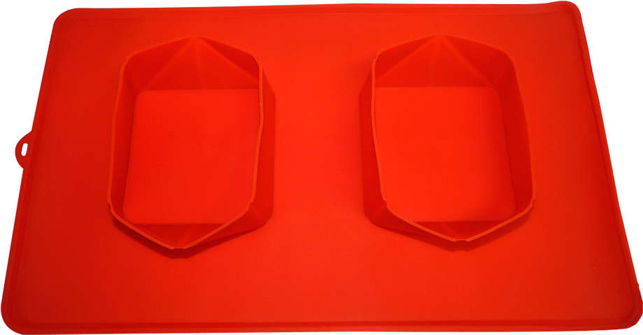 Comedouro e Bebedouro Silicone Quadrado Vermelho - Tam. Único