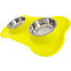 Tigela Dupla de Inox com Base de Silicone Amarelo