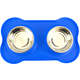Tigela Dupla de Inox com Base de Silicone Azul