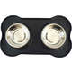 Tigela Dupla de Inox com Base de Silicone Preto