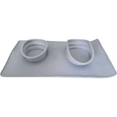 Comedouro e Bebedouro Silicone Redondo Cinza