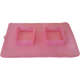 Comedouro e Bebedouro Silicone Quadrado Rosa