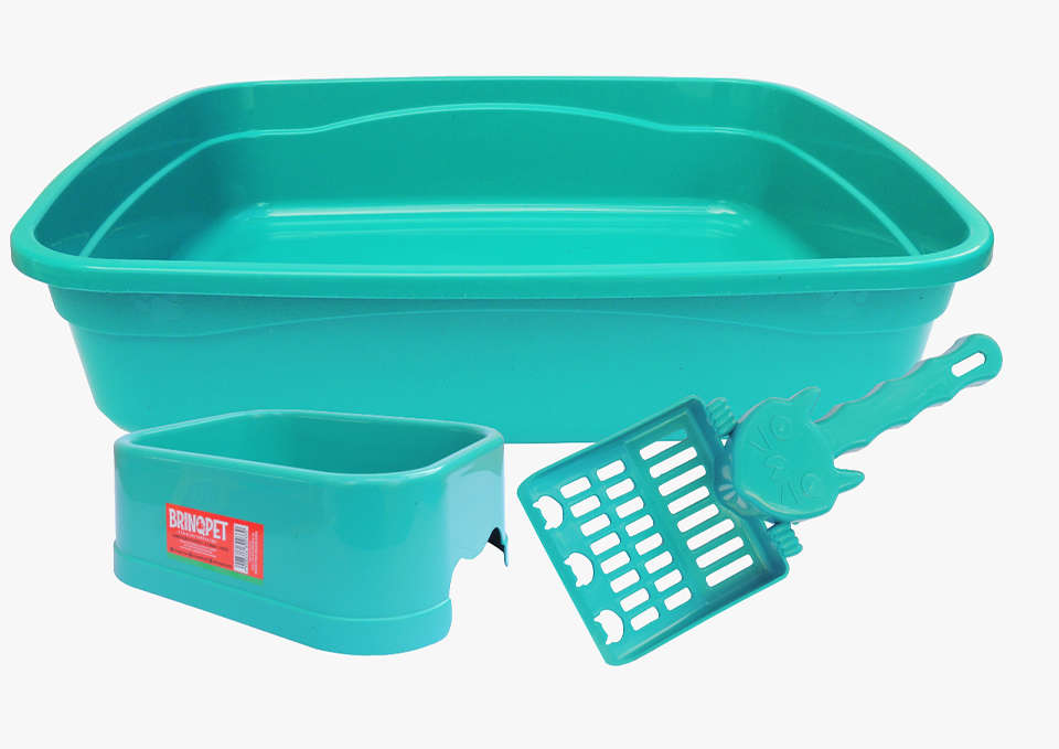 Kit Banheiro Brinqpet 3 Peças Verde para Gatos - Tam. Único